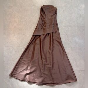 Mori Lee One Shoulder Brown Dress